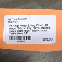 27 Thick Wide String Cinch, 2D Rings *fair, v.dirty/filthy, stained, frays, rubs, older, rusty, hairy
