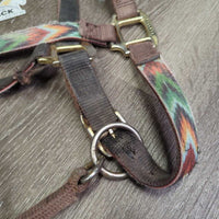 Thick Nylon Halter, adj, snap *fair, dirty, stains, rubs, frays, faded

