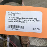 Thick Nylon Halter, adj, snap *fair, dirty, stains, rubs, frays, faded
