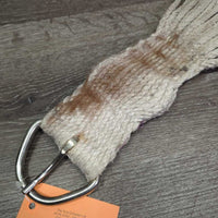 27 Cotton String Wide Cinch, 2x D Rings *fair, v.dirty, stained, v.hairy, rubs, frays, snags
