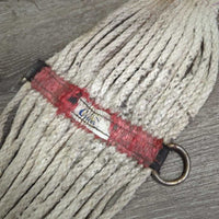 27 Cotton String Wide Cinch, 2x D Rings *fair, v.dirty, stained, v.hairy, rubs, frays, snags
