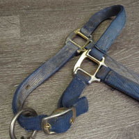 Nylon Halter *gc, dirty, residue, rubbed, scuffed, faded, mnr rust

