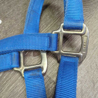 Thick Stiff Nylon Halter *gc, edge rubs, frays & faded, clean, stains
