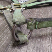 Thick Stiff Nylon Halter *gc/fair, v.dirty, gunky, stains, rubs, scrapes, frayed, hair, older

