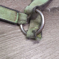 Thick Stiff Nylon Halter *gc/fair, v.dirty, gunky, stains, rubs, scrapes, frayed, hair, older
