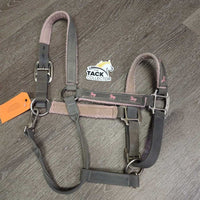 Nylon & Fleece Halter, adj, snap *fair, v.torn holes, dirty, clumpy, stains, rubs, hair
