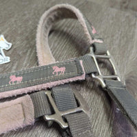 Nylon & Fleece Halter, adj, snap *fair, v.torn holes, dirty, clumpy, stains, rubs, hair
