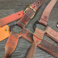 Thick Nylon Halter *gc/fair, hair, v.dirty, stained & faded, rubs, frays, snags

