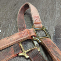 Thick Nylon Halter *gc/fair, hair, v.dirty, stained & faded, rubs, frays, snags
