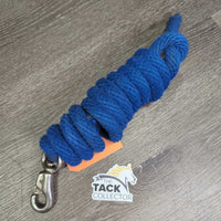 Nylon Lead Rope, bull snap *gc/fair, stiff, mnr hair, dirt, faded, snags, frays, rust, loose snap
