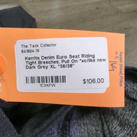 Denim Euro Seat Riding Tight Breeches, Pull On *xc/like new
