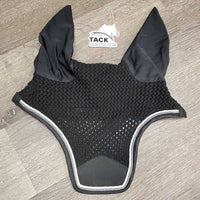 Crochet Ear Bonnet Fly Veil, 2x Piping, Tag *new
