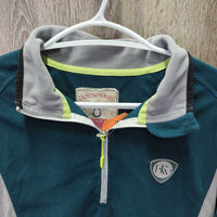 Fleece Sweater, 1/4 Zip Up *gc, mnr hairy, edge rubs & clumpy
