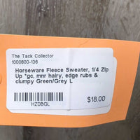 Fleece Sweater, 1/4 Zip Up *gc, mnr hairy, edge rubs & clumpy
