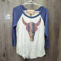 Cotton 3/4 Sleeve T-Shirt *gc, mnr rubs, pills & pit stains
