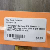 Cotton 3/4 Sleeve T-Shirt *gc, mnr rubs, pills & pit stains
