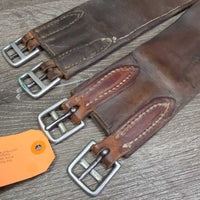 Leather Tri Fold Girth *fair, clean, v.CRACKED, creases, stiff, rubs, thin & curled edges, re-stitched

