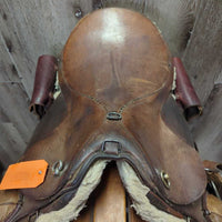 *DECOR ONLY - NOT FOR RIDING *TWISTED Tree *Antique Trail - Cavalry Saddle, 2x Trial Bags, Leathers, Irons, Fleece Flocked
