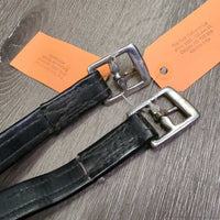 Thick - Sytiff Synthetic Stirrup Leathers *gc, rust, dents, xholes, older, bent
