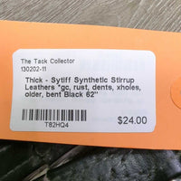 Thick - Sytiff Synthetic Stirrup Leathers *gc, rust, dents, xholes, older, bent
