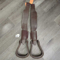 Pr Aussie Stirrup Leathers - Fenders, Western Stirrups *vgc/gc, edge scrapes & chews?, creases, scratches, frayed edges, curled edge
