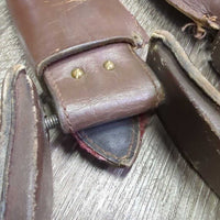 Pr Aussie Stirrup Leathers - Fenders, Western Stirrups *vgc/gc, edge scrapes & chews?, creases, scratches, frayed edges, curled edge
