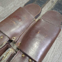 Pr Aussie Stirrup Leathers - Fenders, Western Stirrups *vgc/gc, edge scrapes & chews?, creases, scratches, frayed edges, curled edge
