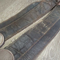 Pr Aussie Stirrup Leathers - Fenders, Western Stirrups *vgc/gc, edge scrapes & chews?, creases, scratches, frayed edges, curled edge
