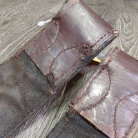 Pr Aussie Stirrup Leathers - Fenders, Western Stirrups *vgc/gc, edge scrapes & chews?, creases, scratches, frayed edges, curled edge
