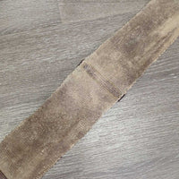 Thick Leather & Cotton Web Aussie Girth, 2x D Rings *gc, stains, edge rubs, v.dirty, smells, discolored, rough edges, rubs, faded, snag
