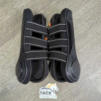 Pr Open Front Boots, tabs *vgc, clean, rubs, pills, scratches, faded, scrapes
