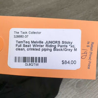 JUNIORS Sticky Full Seat Winter Riding Pants *xc, clean, crinkled piping
