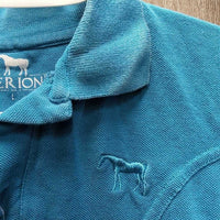 JUNIORS SS Polo Shirt, 1/4 Button Up *gc, faded, rubs

