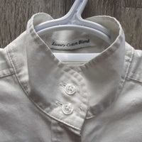 JUNIORS SS Show Shirt *NO Collar, gc, dingy, older, seam puckers, mnr loose button threads, rubs, pills, linty
