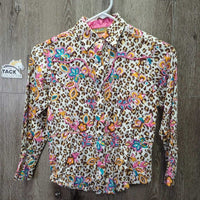 JUNIORS LS Western Shirt, snaps *gc, dingy, No Collar
