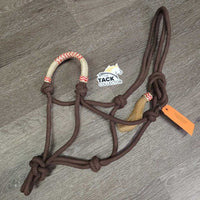 Thick Nylon Rope Halter, tassle, rawhide wrapped nose *xc, mnr dirty
