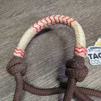Thick Nylon Rope Halter, tassle, rawhide wrapped nose *xc, mnr dirty
