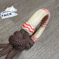 Thick Nylon Rope Halter, tassle, rawhide wrapped nose *xc, mnr dirty
