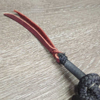Nylon Halter, adj & Short Horsemanship Lead Rope, Leather Tassle *like new, mnr residue
