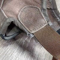 JUNIORS Hvy Suede Half Chaps *gc, clean, stain, mnr dirt, faded, rubs, v.rubbed holey corners
