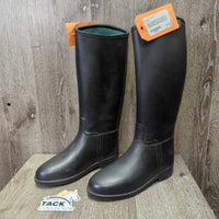 JUNIORS Tall Lined Rubber Riding Boots *vgc/xc, clean, mnr scuffs & scratches
