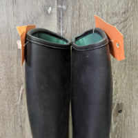 JUNIORS Tall Lined Rubber Riding Boots *vgc/xc, clean, mnr scuffs & scratches
