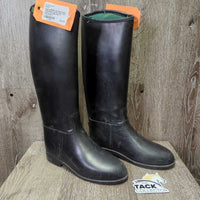 JUNIORS Tall Lined Rubber Riding Boots *gc/fair, clean, rubs, scuffs, torn inside heel -R
