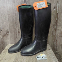 JUNIORS Tall Lined Rubber Riding Boots *gc/fair, clean, rubs, scuffs, torn inside heel -R
