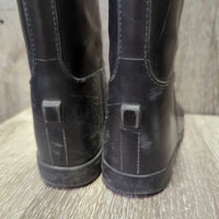 JUNIORS Tall Lined Rubber Riding Boots *gc/fair, clean, rubs, scuffs, torn inside heel -R
