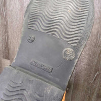 JUNIORS Tall Lined Rubber Riding Boots *gc/fair, clean, rubs, scuffs, torn inside heel -R
