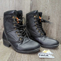 JUNIORS Pr Winter Paddock Boots, Laces *vgc, clean, mnr hairy, stains & rubs, older
