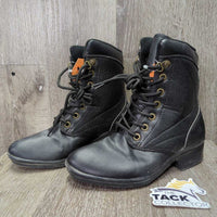 JUNIORS Pr Winter Paddock Boots, Laces *vgc, clean, mnr hairy, stains & rubs, older
