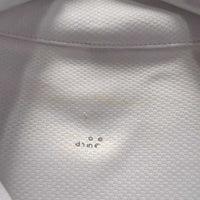 SS Show Shirt, 1/4 Button Up, attached snap collar *gc, older, seam puckers, peeled logo
