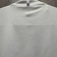 SS Show Shirt, 1/4 Button Up, attached snap collar *gc, older, seam puckers, peeled logo
